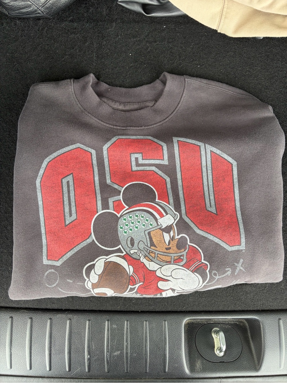 Hollister Black Crewneck Sweatshirt with Red OSU Graphic